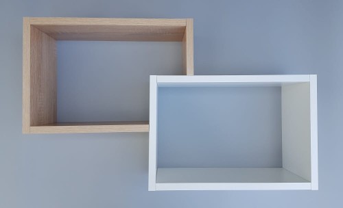 Półka wisząca, regał wiszący, dąb sonoma-biała, MebleWojtala.pl